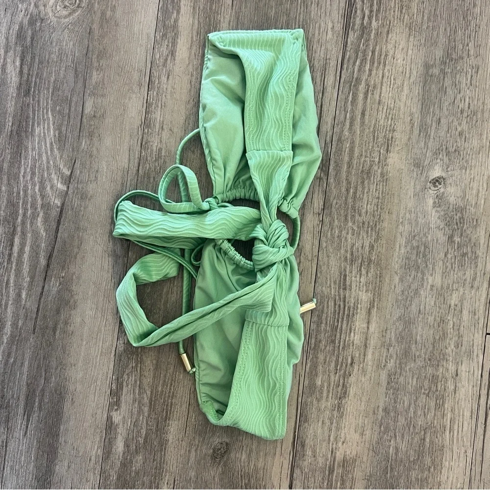 Monday Swimwear Copacabana Bandeau Top in Pistachio Wave